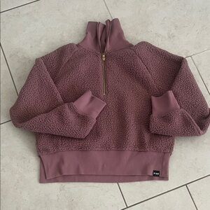 Victoria Secret Pink 1/4 Zip Cropped Pullover Mauve Sherpa Sweater Jacket
Small